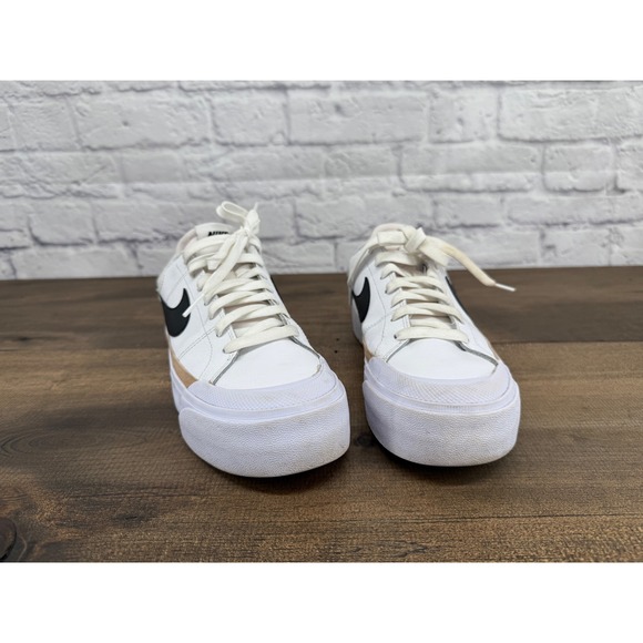 Nike Court Legacy Lift Platform White Black Women's Sneakers Shoes 8 DM7590-100 - Picture 2 of 13